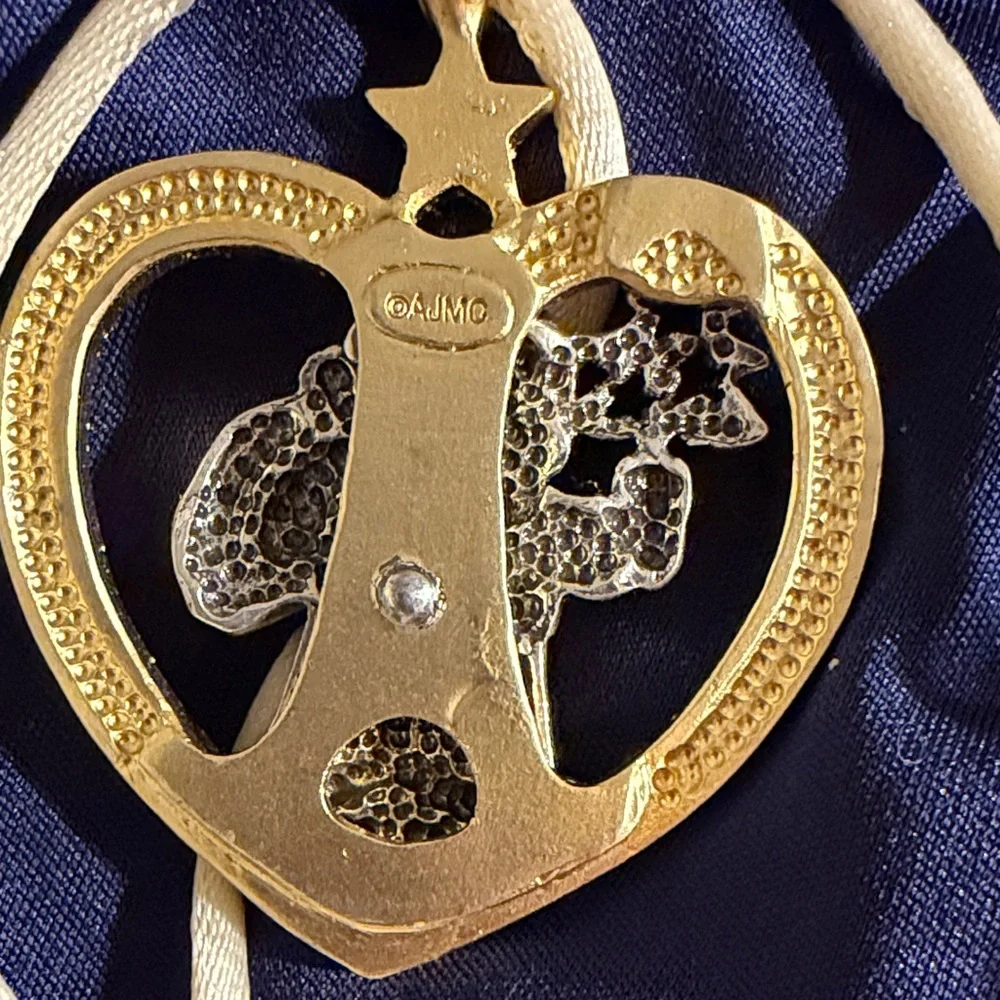 Santa Pendant Necklace with Cream Cord - Picture 3 of 3